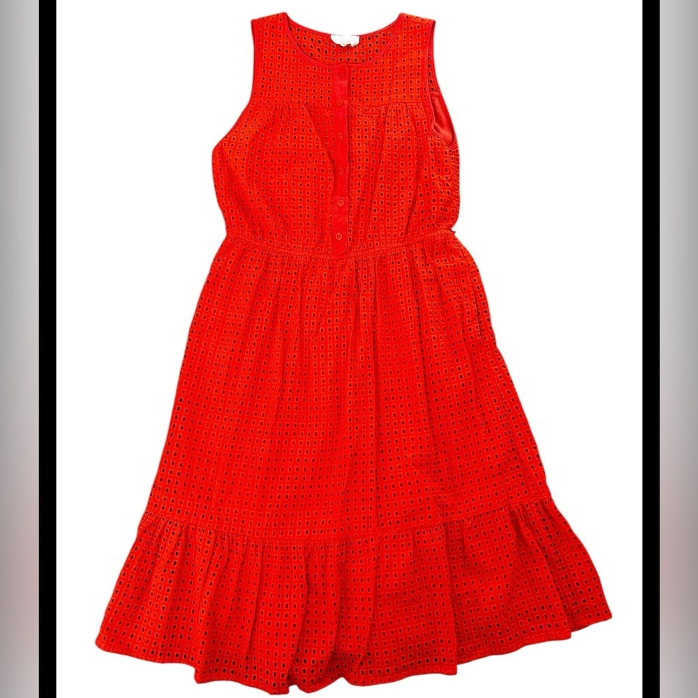 Melloday orange Eyelet Ruffle Hem dress Nordstrom - Picture 1 of 13